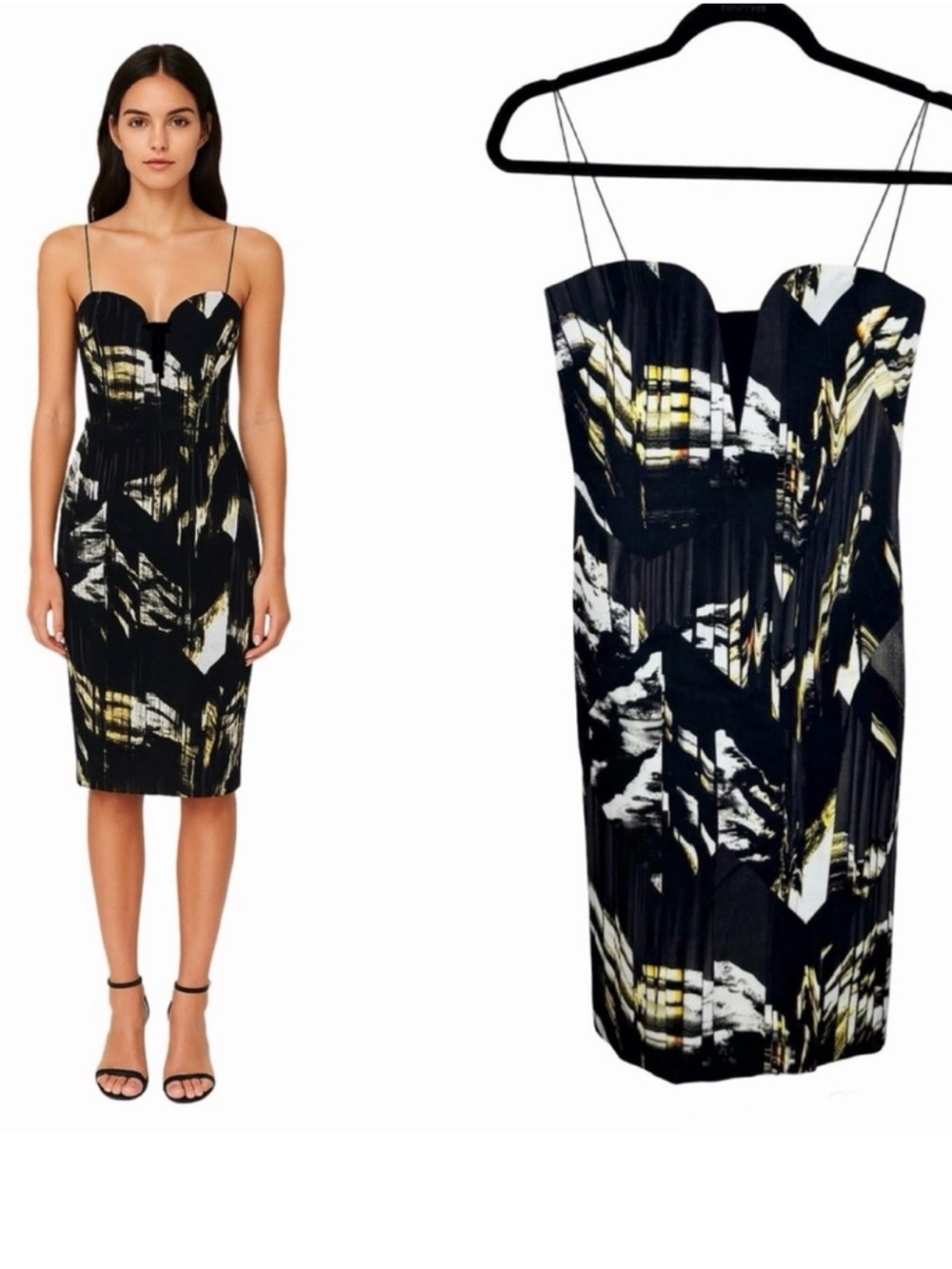 KENZO Sweetheart Dress Size FR 34 US XS Black Multi Print Cocktail Party
